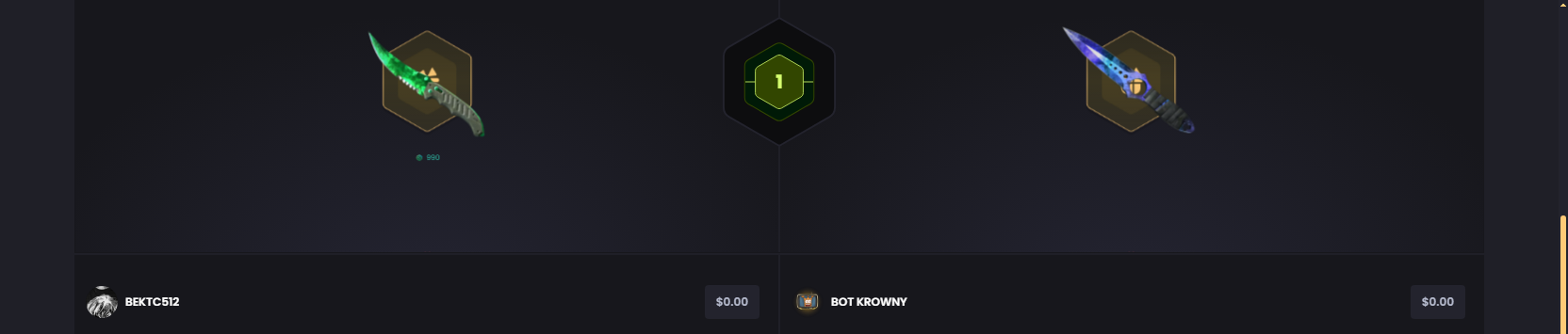 KeyDrop Case Battle live room in English with USD values